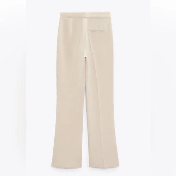 Beige Straight Leg Pants with Slits Sz S New - Picture 11 of 11
